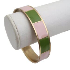 J CREW Striped Enamel Bangle bracelet green pink